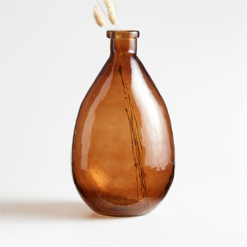 Amber Glass Vase 14" + Reviews | Crate & Barrel