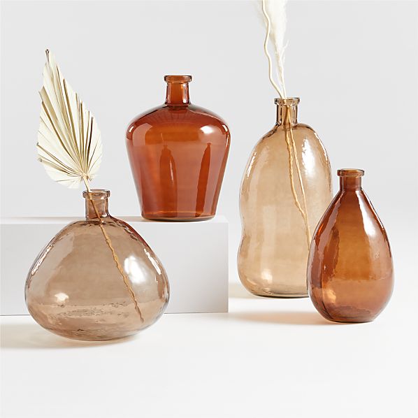 copper Brown & cream dried Display in Free wood vase weddings 