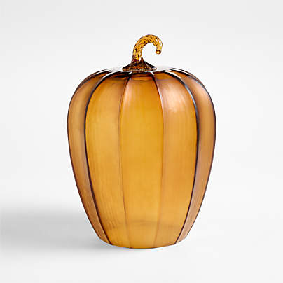 Amber Large Glass Pumpkin