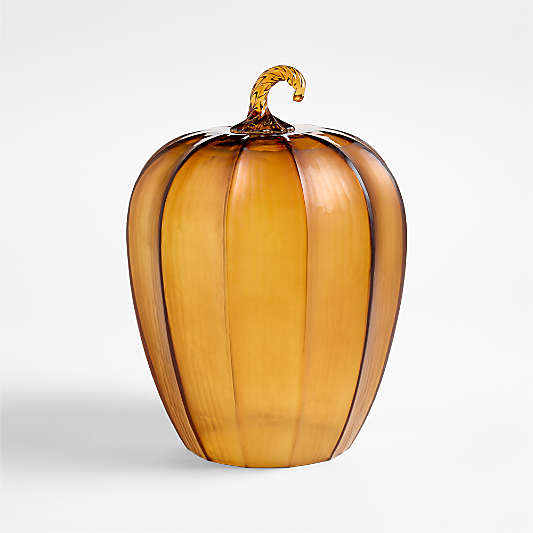 Amber Large Glass Pumpkin