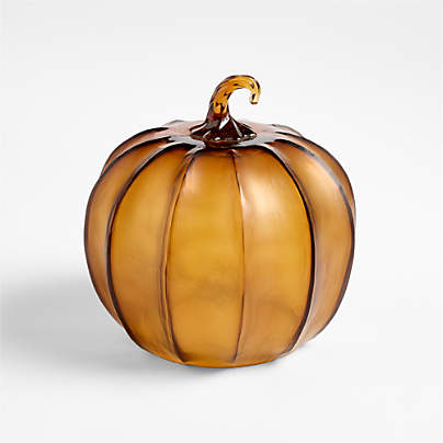 Amber Small Glass Pumpkin