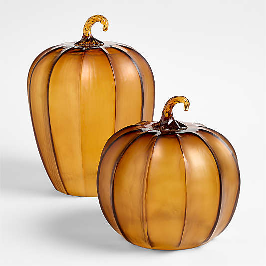 Amber Glass Pumpkins