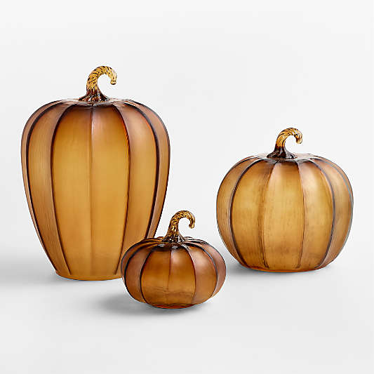 Amber Glass Pumpkins