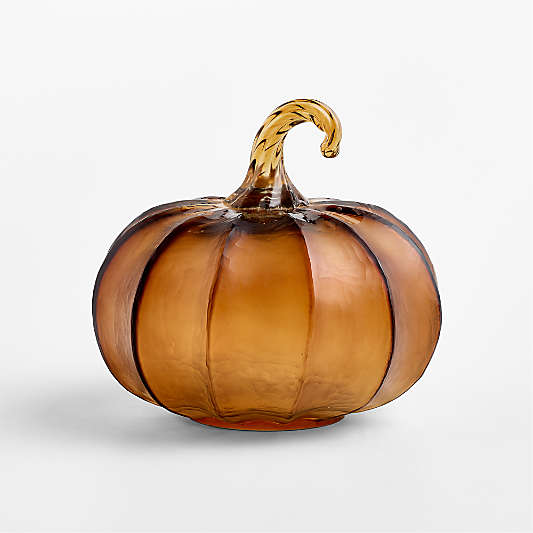Amber Mini Glass Pumpkin
