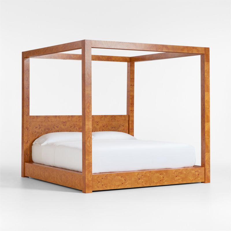 Ambrose Mappa Burl Wood King Canopy Bed - image 8 of 10