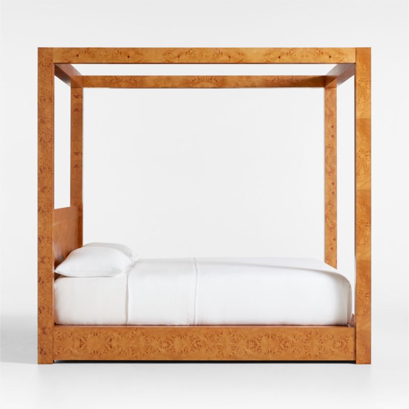 Ambrose Mappa Burl Wood King Canopy Bed - image 9 of 10