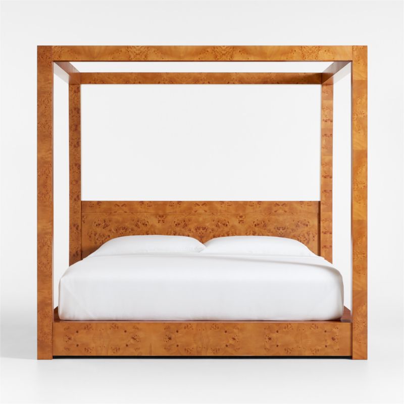 Ambrose Mappa Burl Wood King Canopy Bed - image 0 of 10