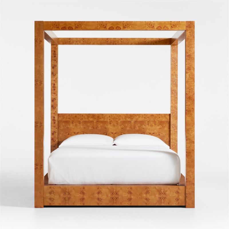 Ambrose Mappa Burl Wood King Canopy Bed - image 2 of 10