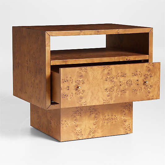 Ambrose 26" Mappa Burl Wood Nightstand