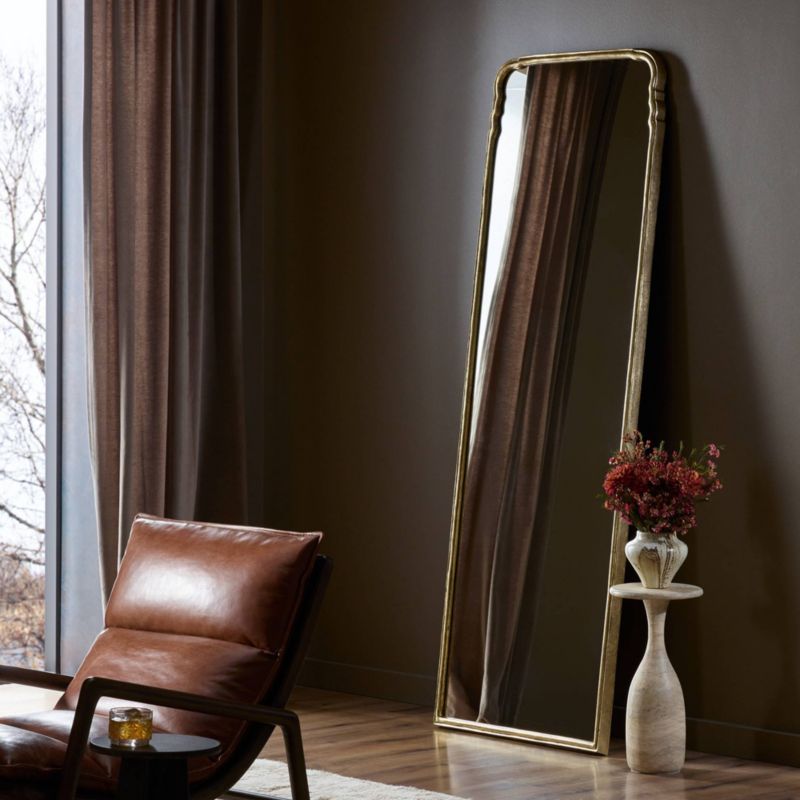 Amelie Antique Brass Floor Mirror 28" x 81" - image 1 of 4