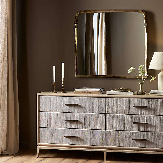 Amelie Antique Brass Mantel Mirror 39.5" x 36"