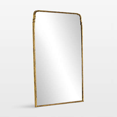 Amelie Antique Brass Wide Floor Mirror 52" x 71.5"