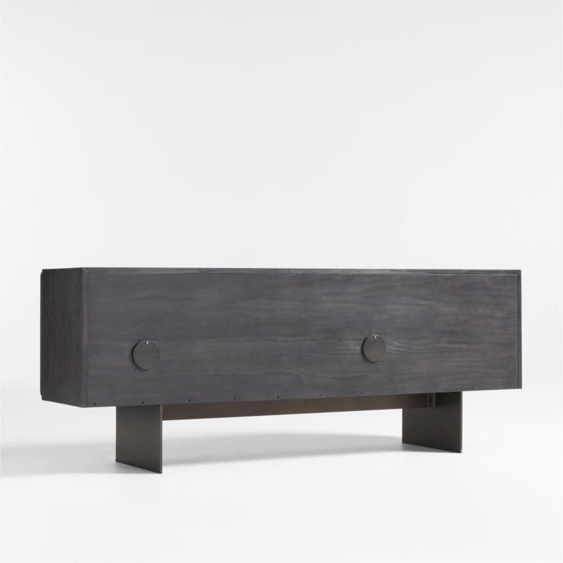 Ameno 72" Charcoal Ash Wood and Metal Storage Media Console - image 5 of 7