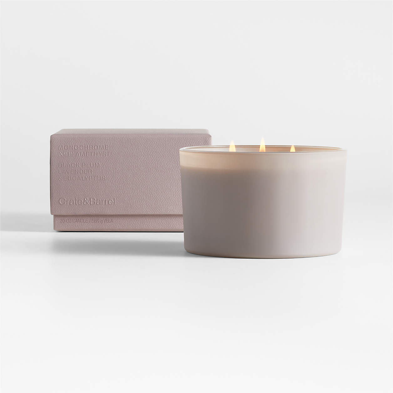 Monochrome No. 12 Amethyst 3-Wick Candle - Black Plum, Lavender and ...