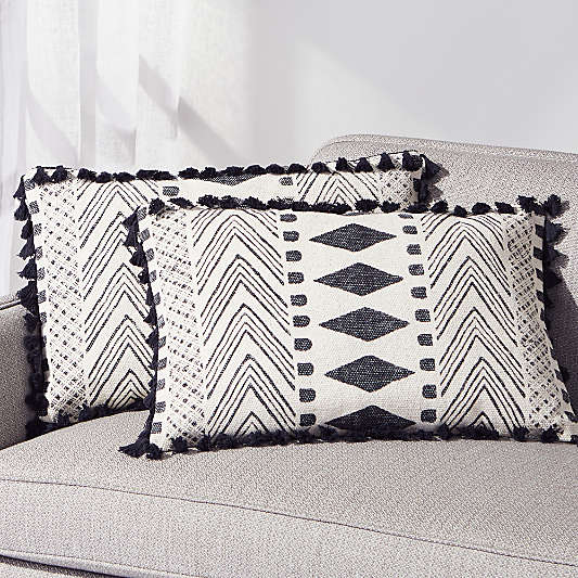 Amias Block Print Pillow 24"x16", Set of 2