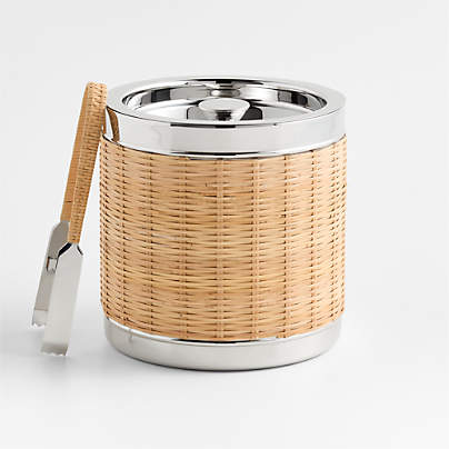 Amici Wicker Ice Bucket with Tongs