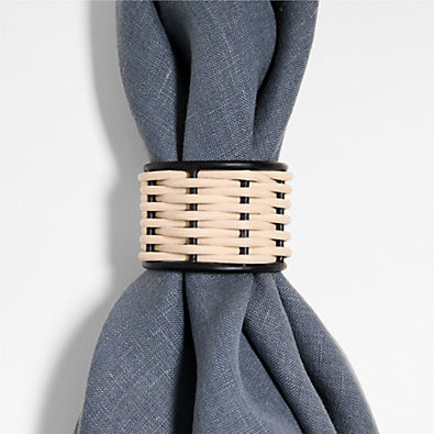 View Amira Black and Wicker Napkin Ring details