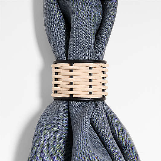 Amira Black and Wicker Napkin Ring