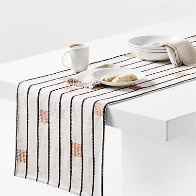 Amira 120" Ivory Cotton Weave Table Runner