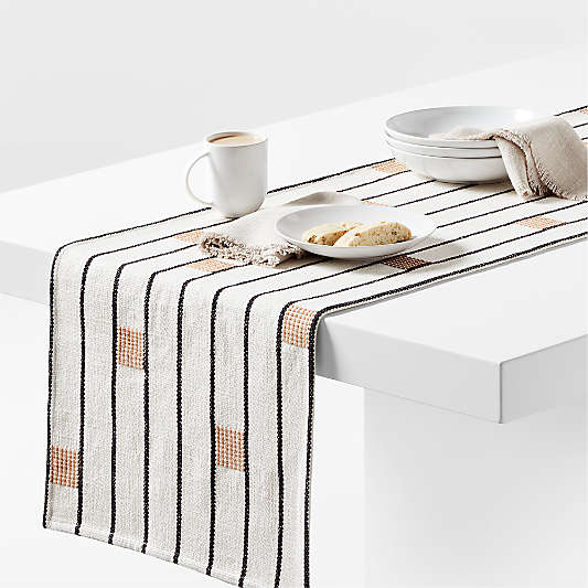 Amira 120" Ivory Cotton Weave Table Runner