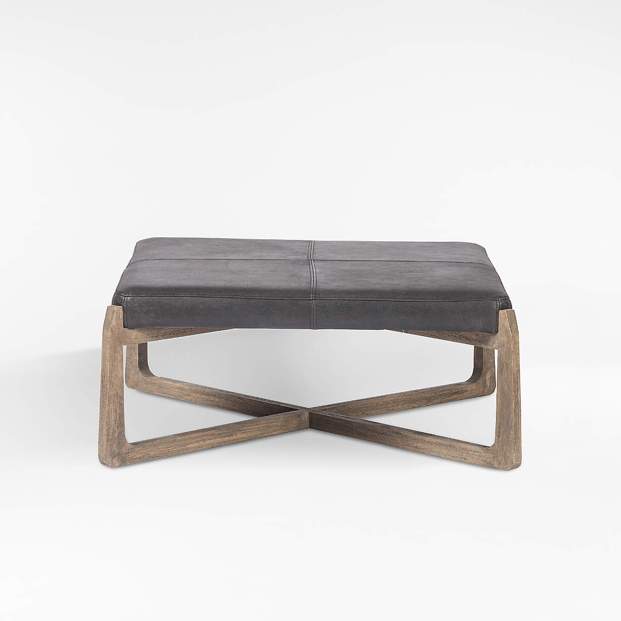 Amna Leather Ottoman + Reviews Crate & Barrel Canada