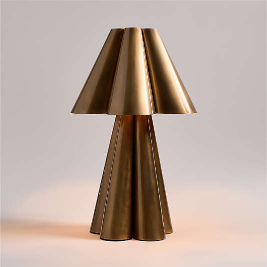 Amorata Brass Table Lamp with Brass Shade 29"