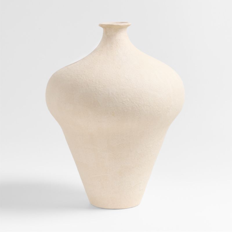 Amphore Large Cream Ceramic Plaster Vase 16" - image 6 of 8