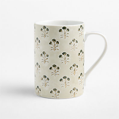 View Amara 12.75-oz. Natural Floral Block Print Mug details