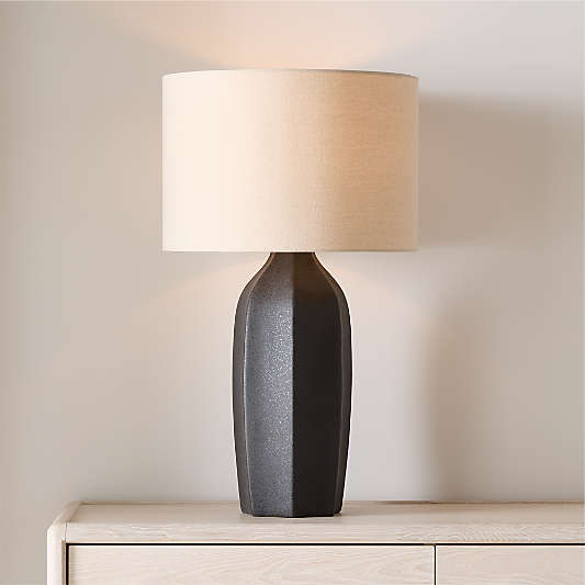 Amaryllis Large Black Ceramic Table Lamp 29.5"