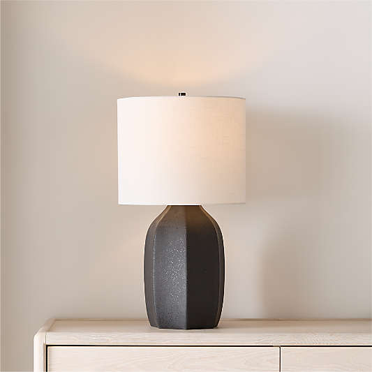 Amaryllis Small Black Ceramic Table Lamp 24.5"