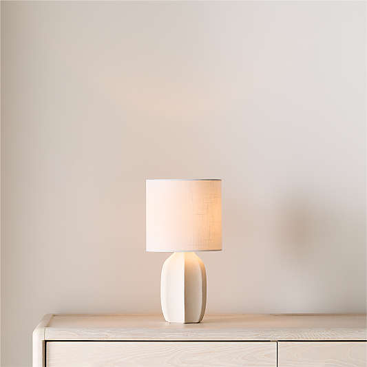 Amaryllis White Ceramic Mini Table Lamp 15"