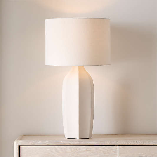 Amaryllis Large White Ceramic Table Lamp 29.5"
