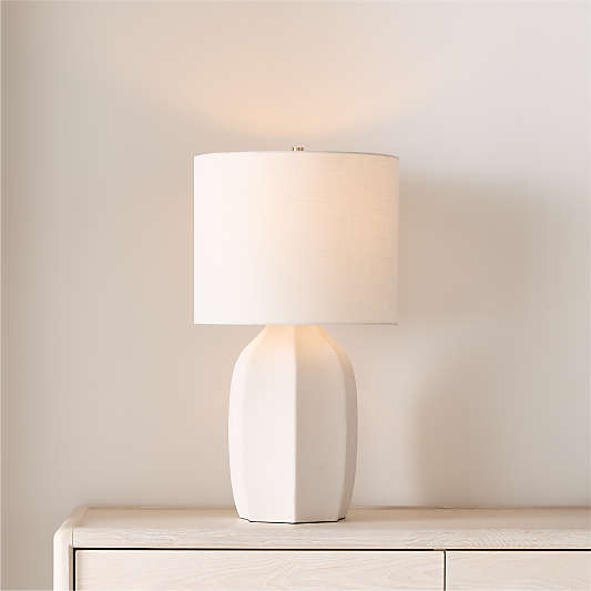 Amaryllis Small White Ceramic Table Lamp 24.5"