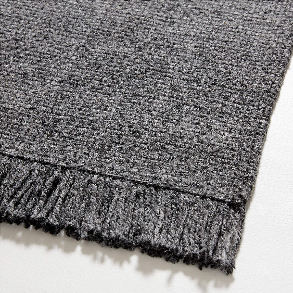 Oslo Wool Dark Grey Area Rug 6'x9