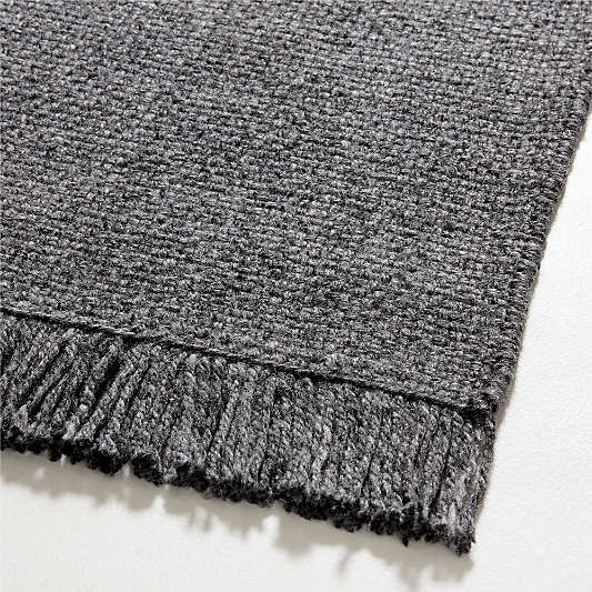 Amsterdam Flat Weave Dark Grey Rug Swatch 12"x18"