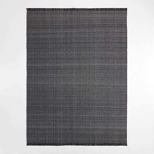 Amsterdam Flat Weave Dark Grey Rug Swatch 12"x18"