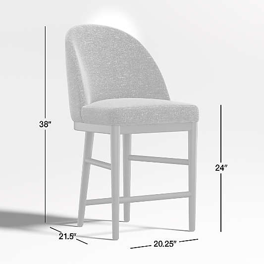 Ana Navy Counter Stool with Brown Wood Legs