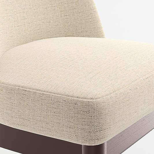 Ana Ivory Counter Stool with Brown Wood Legs