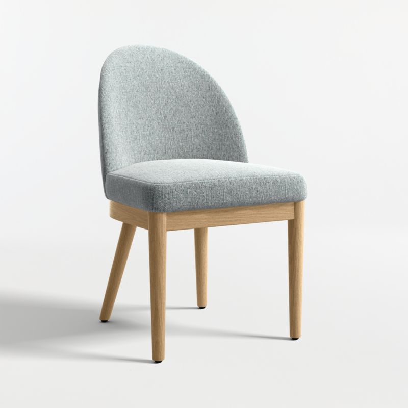 Ana Navy Blue Natural Wood Dining Chair