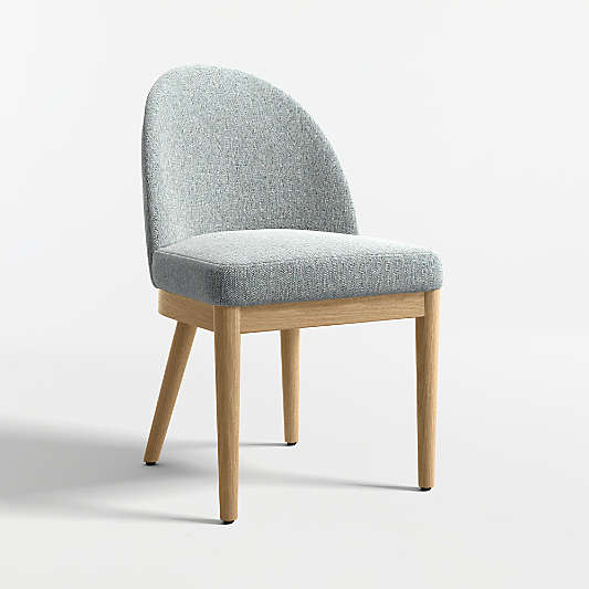 Ana Navy Blue Dining Chair with Natural Wood Legs