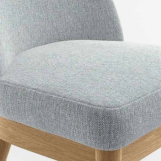 Ana Navy Blue Dining Chair with Natural Wood Legs