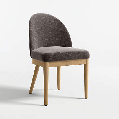 Ana Charcoal Dining Chair with Natural Wood Legs