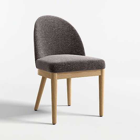 Ana Charcoal Dining Chair with Natural Wood Legs