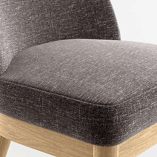 Ana Charcoal Dining Chair with Natural Wood Legs