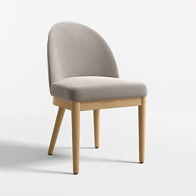 Ana Grey Dining Chair with Natural Wood Legs