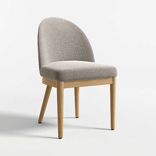 Ana Grey Dining Chair with Natural Wood Legs