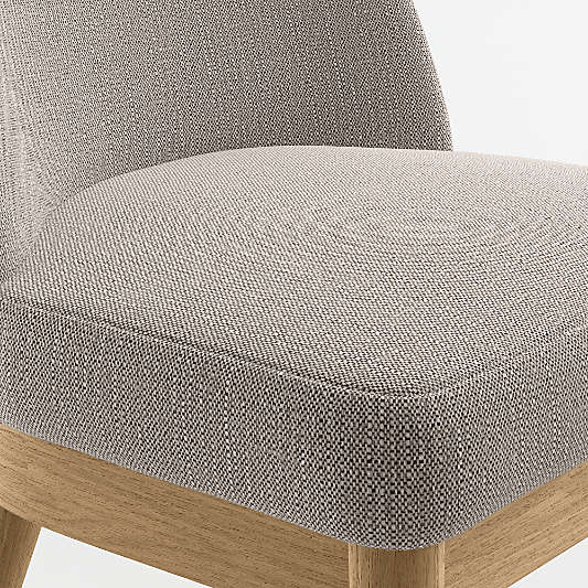 Ana Grey Dining Chair with Natural Wood Legs