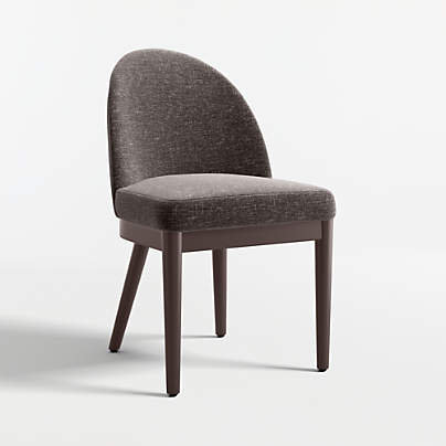 Ana Charcoal Dining Chair with Brown Wood Legs