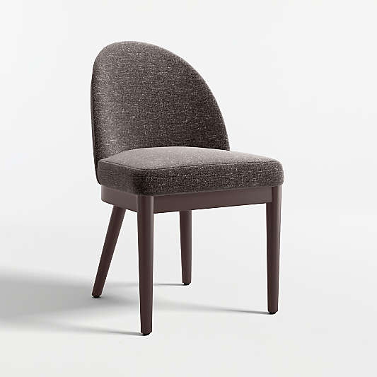 Ana Charcoal Dining Chair with Brown Wood Legs