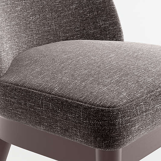 Ana Charcoal Dining Chair with Brown Wood Legs